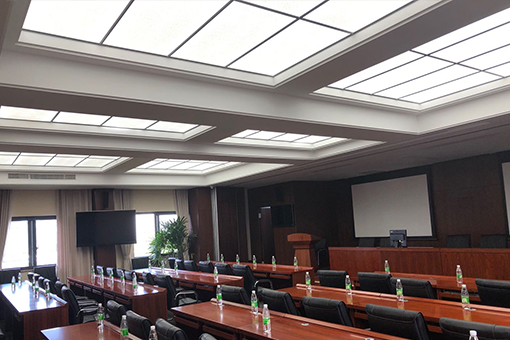 Conference room luminous panel ceiling case